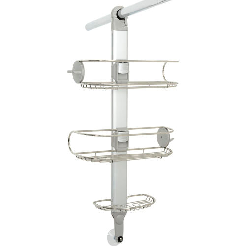 simplehuman adjustable shower caddy, stainless steel and anodized