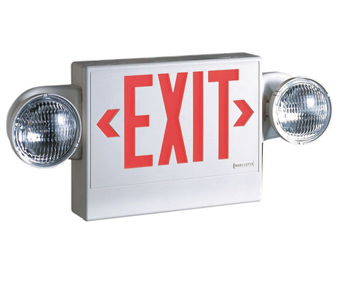 Exit Sign w/Emergency Lights, 5.4W, Red