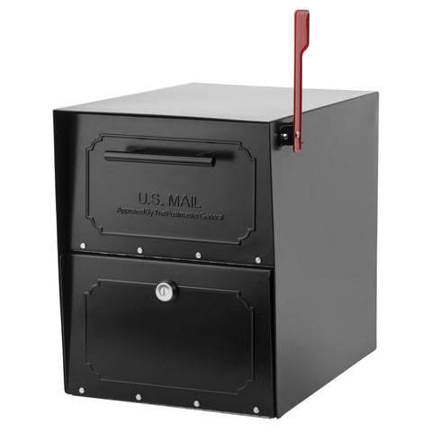 Architectural Mailboxes Oasis Locking Mailbox 12-in W x 18.1-in H Metal Black Lockable Post Mount Mailbox