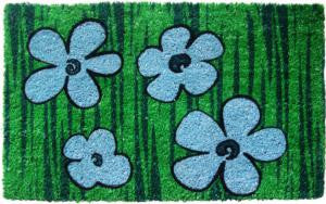 Blue Floral Non Slip Coir Doormat