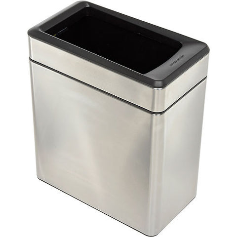 simplehuman® Profile Open Can - 2-3/5 Gallon Brushed SS