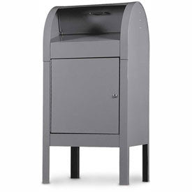 Steel Curbside Collection Box, 22-1/2"W x 22-1/2"D x 48"H, Grey