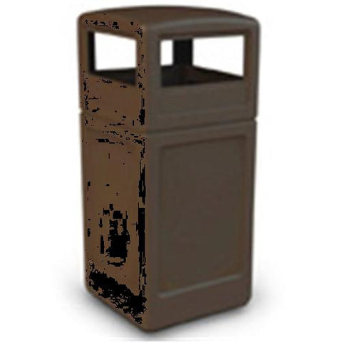 Commercial Zone 73293799 Square Dome Lid Trash Can, Brown