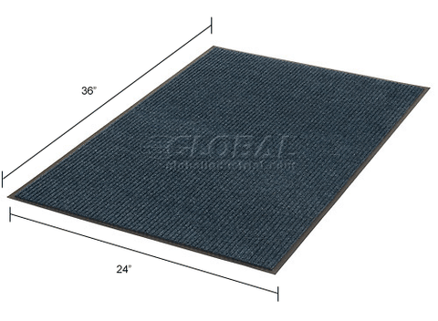 Deep Cleaning Ribbed Entrance Mat 2x3 Blue