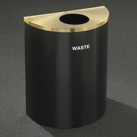 Glaro Recyclepro Half Round Midnight Blue/Satin Brass, 29 Gallon Waste - W2499BL-BE-W