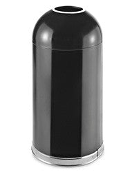 Domed Open Top Receptacle - 15 Gallon, Black