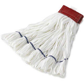 Large Rough Floor Looped-End Cotton/Synthetic Wet Mop Head, White 12/Pack - RCPT256