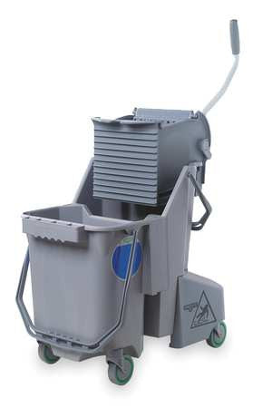 Mop Bucket and Wringer, 8 gal., Gray