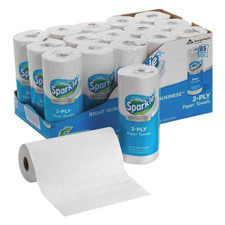 White Sparkle Pro, Paper Towels Roll 11"W x 60'L, 15 Rolls