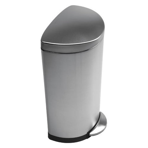 simplehuman® Semi-Round Step Trash Can-Brushed Stainless Steel