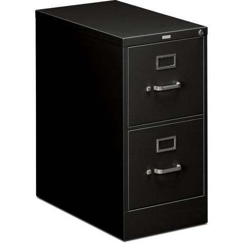 HON 510 Series Vertical File, 15" x 25" x 29" - 2 x Drawer(s) for File - Letter - Vertical - Security Lock - Black - Baked Enamel - Steel - Recycled