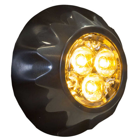 Buyers 1" Amber Round Surface/Recess Mount Strobe Lights With 3 LED - 8892400
