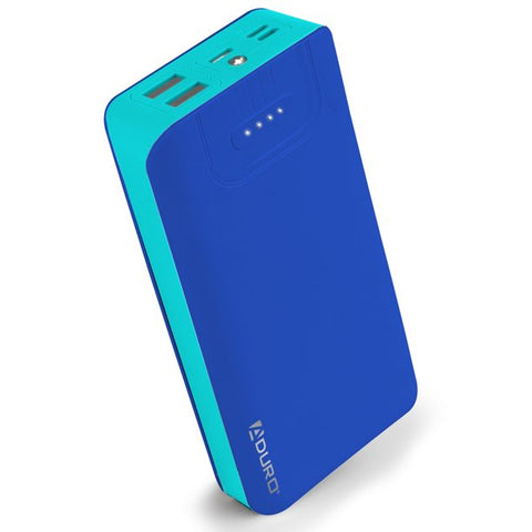 Aduro Portable Charger Power Bank 20,000mAh External Battery Pack with Dual USB Ports Blue