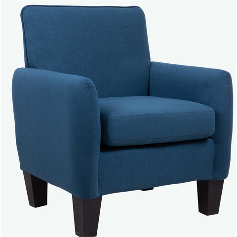 Mia Linen Fabric Accent Arm Club Style Chair in Blue