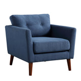 Luna Cadet Blue Fabric Modern Arm Chair