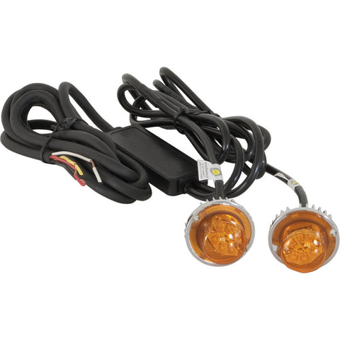 Amber LED Hidden Strobes w/ 2 In-Line Flashers - 15' Cable - 8891216