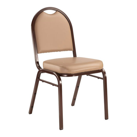 NPS 9200 Series 35" Metal and Vinyl Stack Chair in French Beige/Mocha
