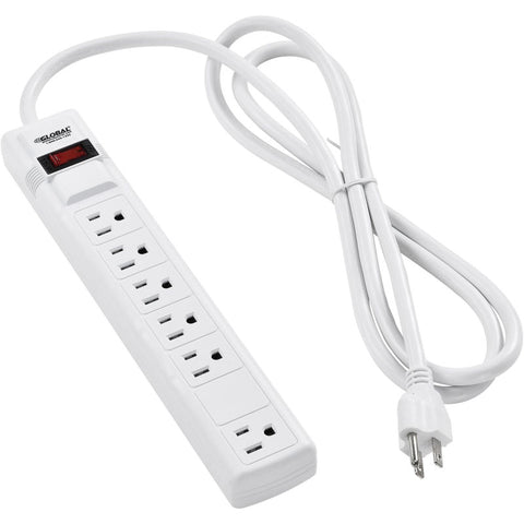 12-in. 5+1 Outlet Strip & Surge Protector, 90 Joules, 6-ft Cord, White