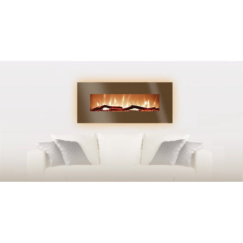 Belmont 48 inch Curved Wall Mount Electric Fireplace