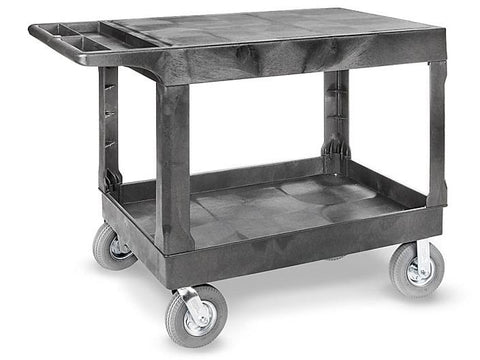 Flat Shelf Utility Cart with Pneumatic Wheels - 44 x 25 x 37"