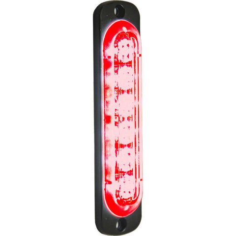 Buyers LED Rectangular Red Low Profile Strobe Light 12V - 6 LEDs - 8891913