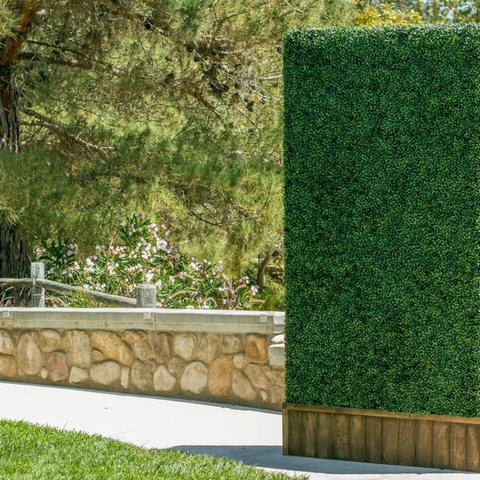 3.5 ft. H x 3.5 ft. W Artificial Plants Milan Hedge Polyethylene Fence Panel (Set of 2)