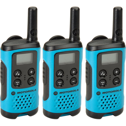 Motorola Talkbout® T100TP Two-Way Radios, Neon Blue - 3 Pack