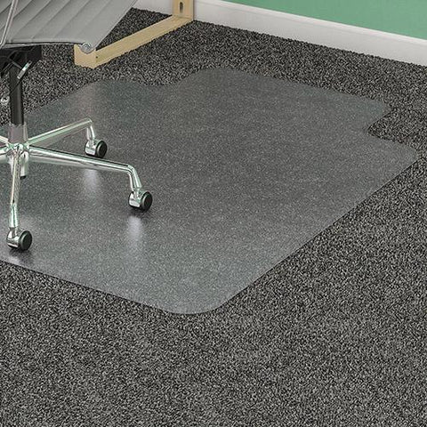Lorell Office Chair Mat for Carpet - 36"W x 48"L with 10" x 19" Lip - Straight Edge - Clear