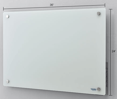 Magnetic Glass Whiteboard - 60 x 48 - White