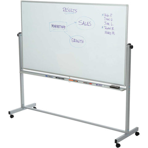 Rolling Magnetic Dry Erase Whiteboard - Reversible - 72 x 40