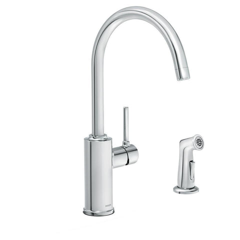 Sombra Single-Handle Standard Kitchen Faucet with Side Sprayer in Chrome