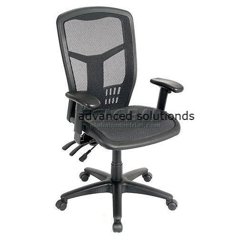 Multifunction Mesh Office Chair with Arms - High Back - Black