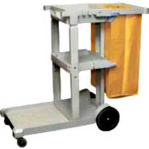 Cortech USA, D-011B, Janitor Cart, 3 Shelves, 8" Rear Rubber Wheels, 3" Front Casters