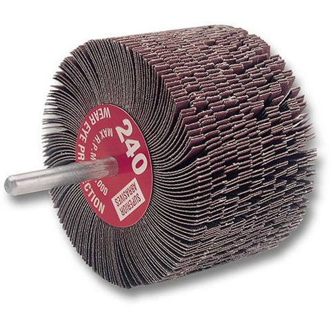 Superior Abrasives 28145 Flap Mop Mandrel 3 x 2 x 1/4 Aluminum Oxide Very Fine - Sold in packages of 5