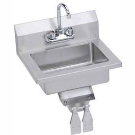 Elkay EHS-18-KVX Wall Economy Hand Sink w/ 14x10x5-in Bowl & Faucet, Knee Valve