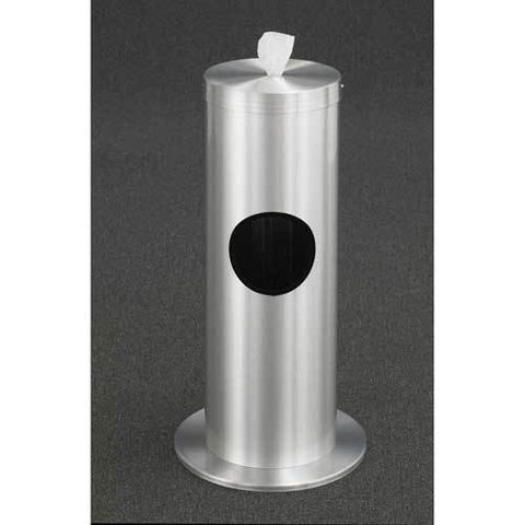 Glaro 2 Gallon Floor Standing Sanitary Wipe Dispenser, Satin Aluminum - F1029-SA