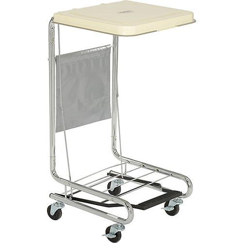 Chrome Hamper Stand with Foot Pedal and Poly Coated Steel Lid